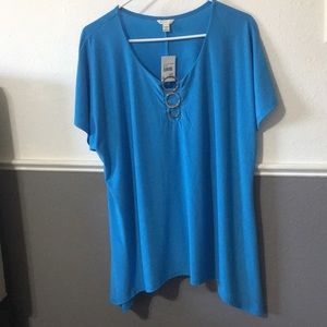 Est. 1946 Blue Flowing Tunic-Like Top
